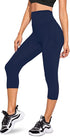 High Waisted Womens Black Workout Leggings - Running Tummy Control Yoga Pants
